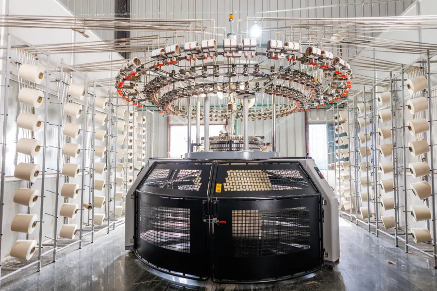 Circular knitting machinery at Cossmo Tex