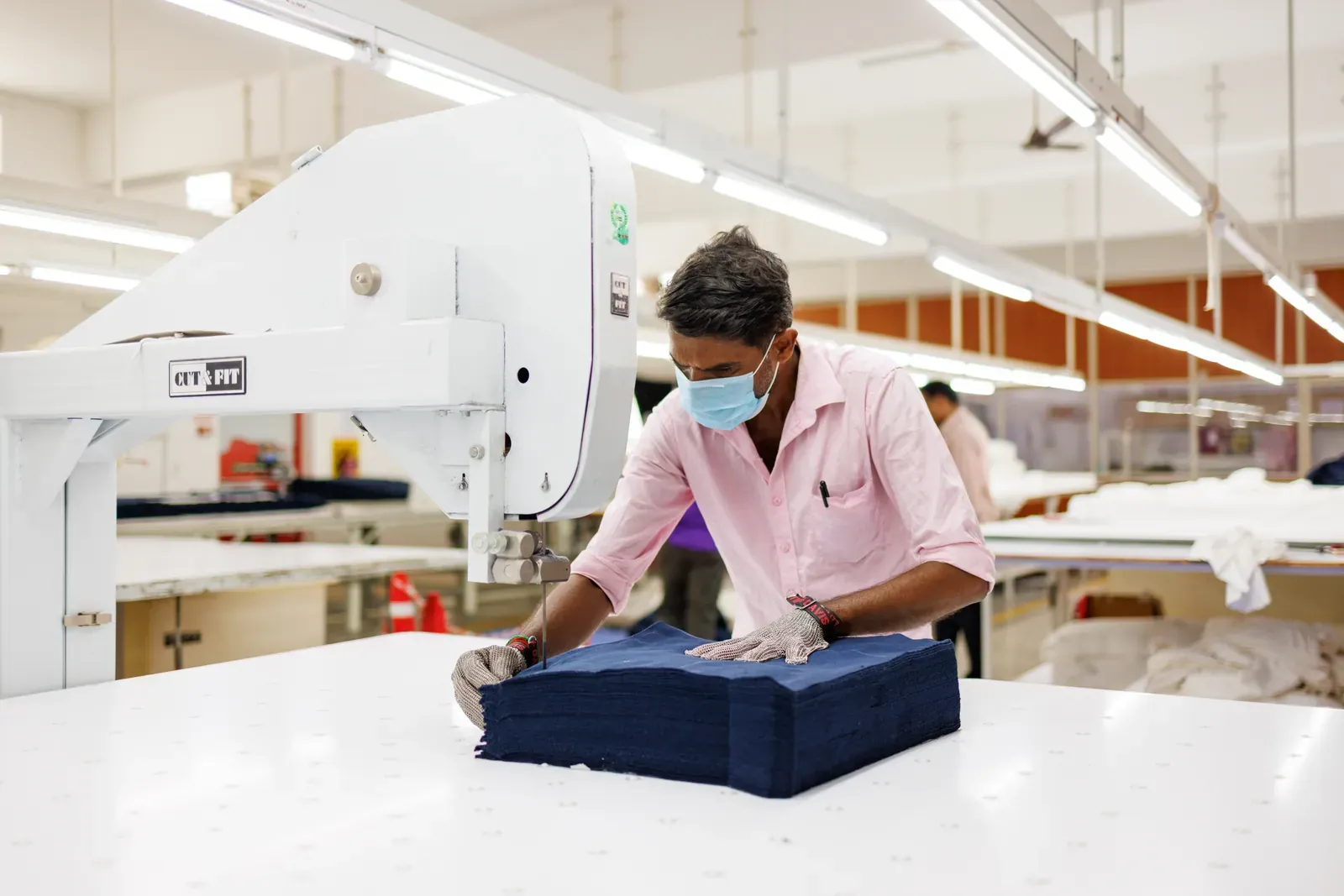 Fabric cutting at Cossmo Tex
